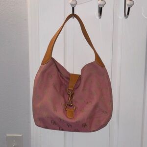 Dooney & Bourke Pink and Brown Hobo Bag